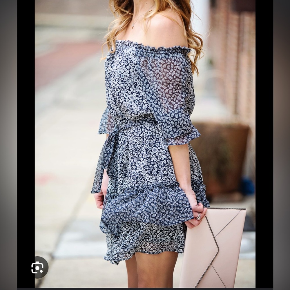 LOFT Floral Off the Shoulder Dress